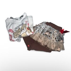 Glamorous Kids White and Brown Playful Set